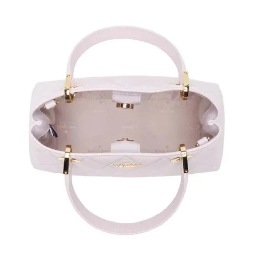 Kate Spade Carey Quilted Leather Satchel Purse Pale Amethyst - Picture 3 of 8